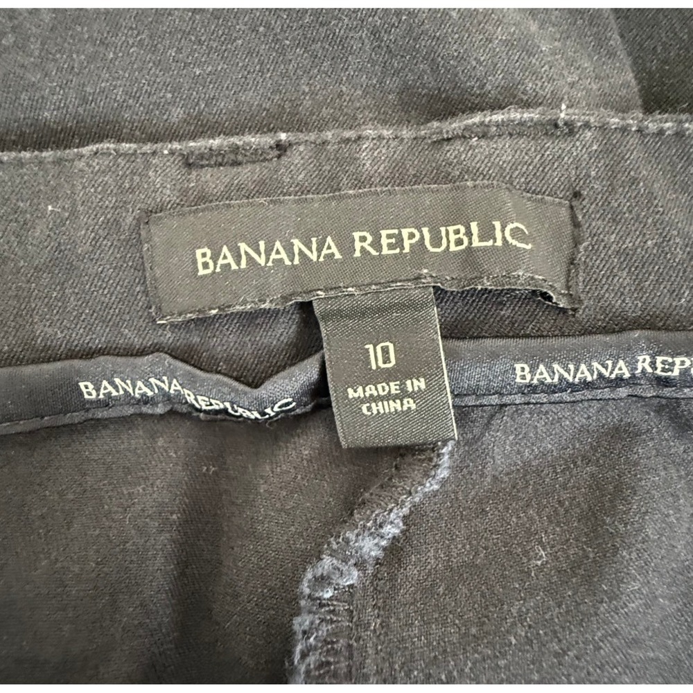 Banana Republic Pants Womens 10 Black Straight Leg Stretch Cotton Blend Trousers - Picture 8 of 8